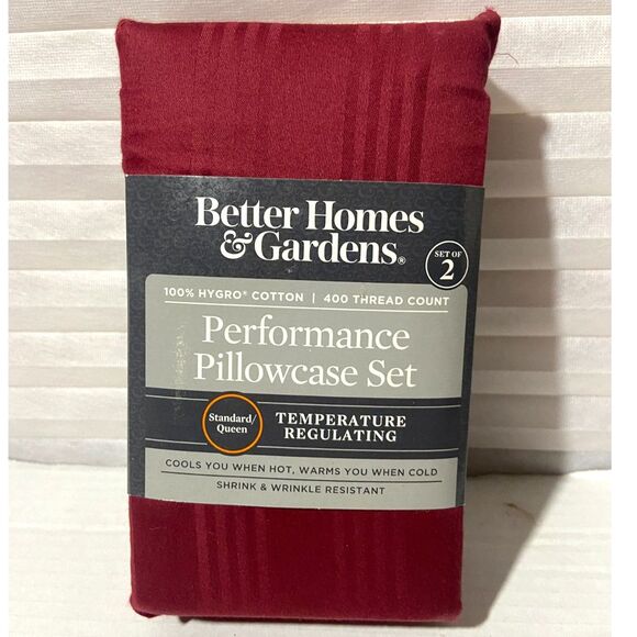 Better Homes Performance Pillowcase Standard Queen Rose Wine Damask Brand New! - Picture 1 of 5
